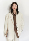 Casual Loose Blazer Single-Breasted Office Coat