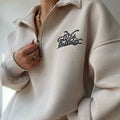 Women's Loose Printed Velvet Sweatshirt