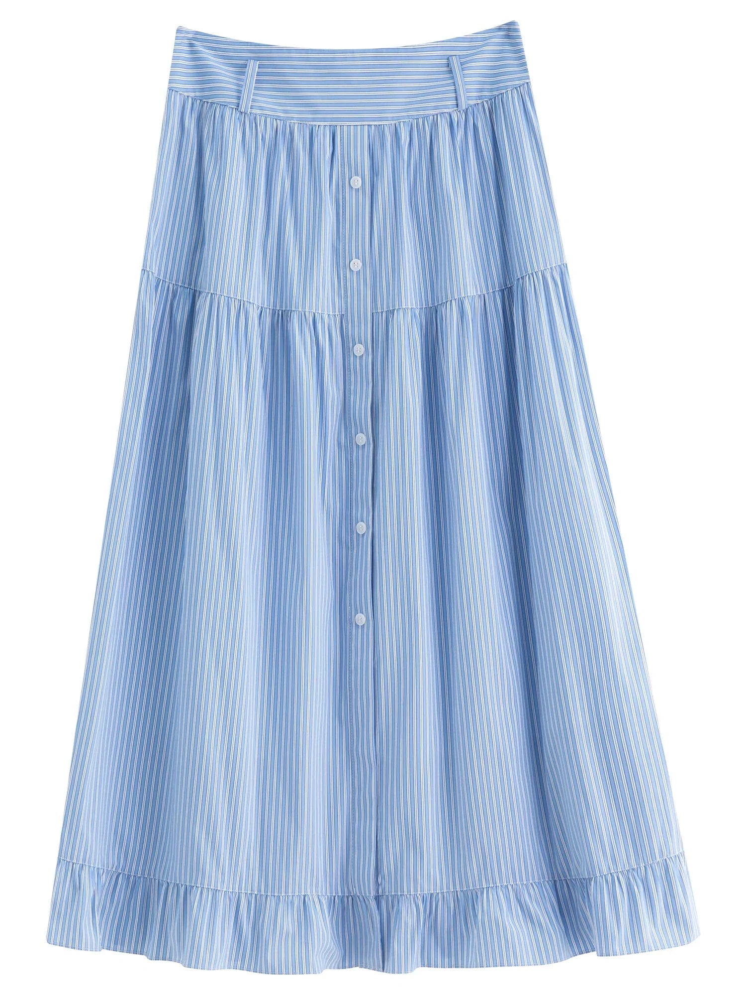 Plus Size Striped Shirt & Skirt Set Autumn Fashion