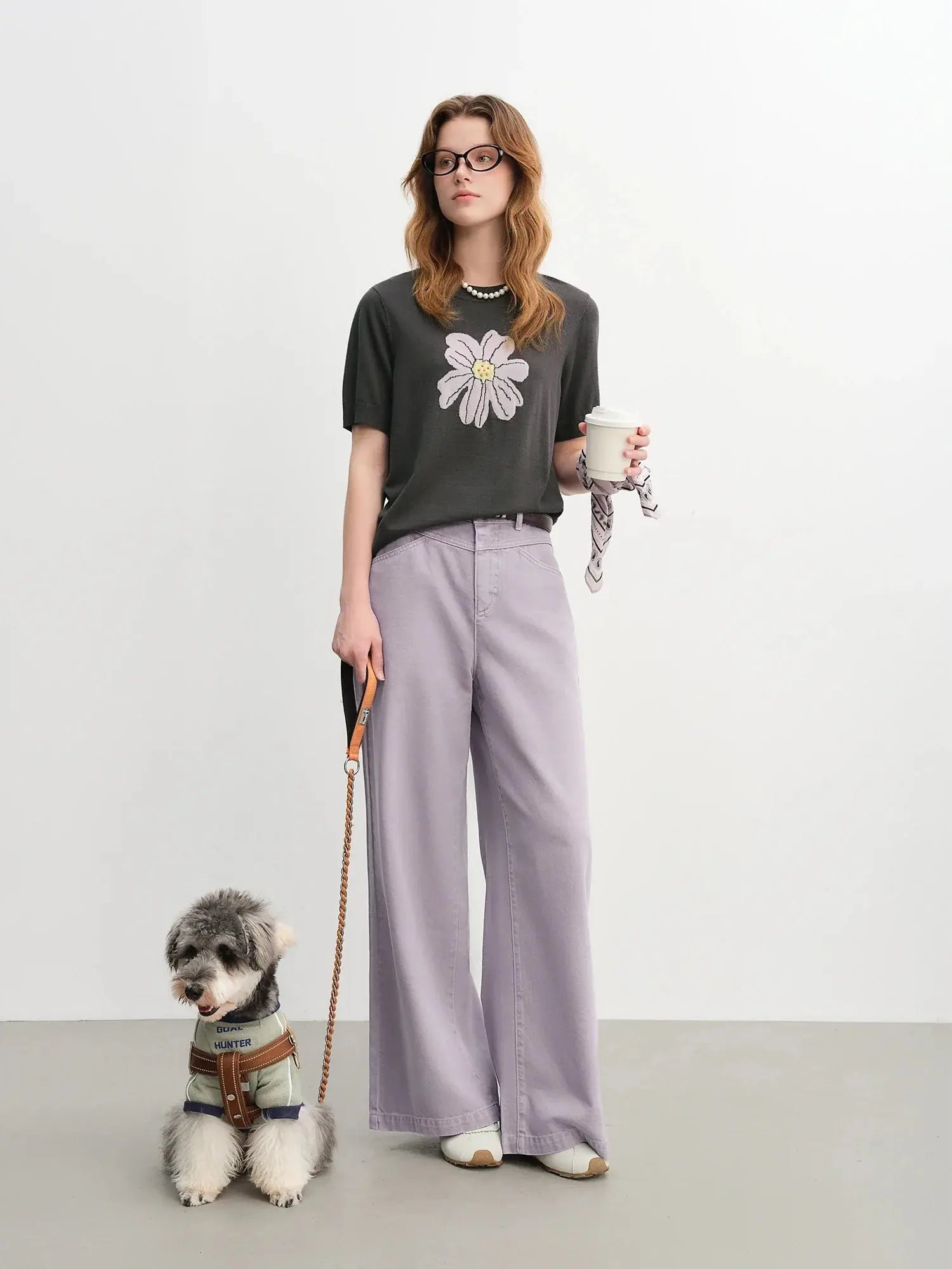 Multi-Color Wide-Leg Straight Jeans