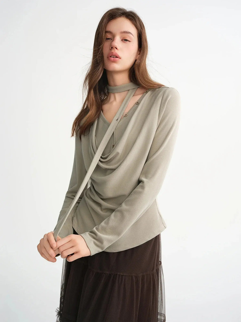 Mock Two-Piece Layered T-Shirt Plus Size Top