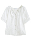 Breathable Cotton Blend Top for Chic Summer Office Wear