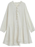 Women’s V-Neck Ruffled Long Sleeve Dress Casual