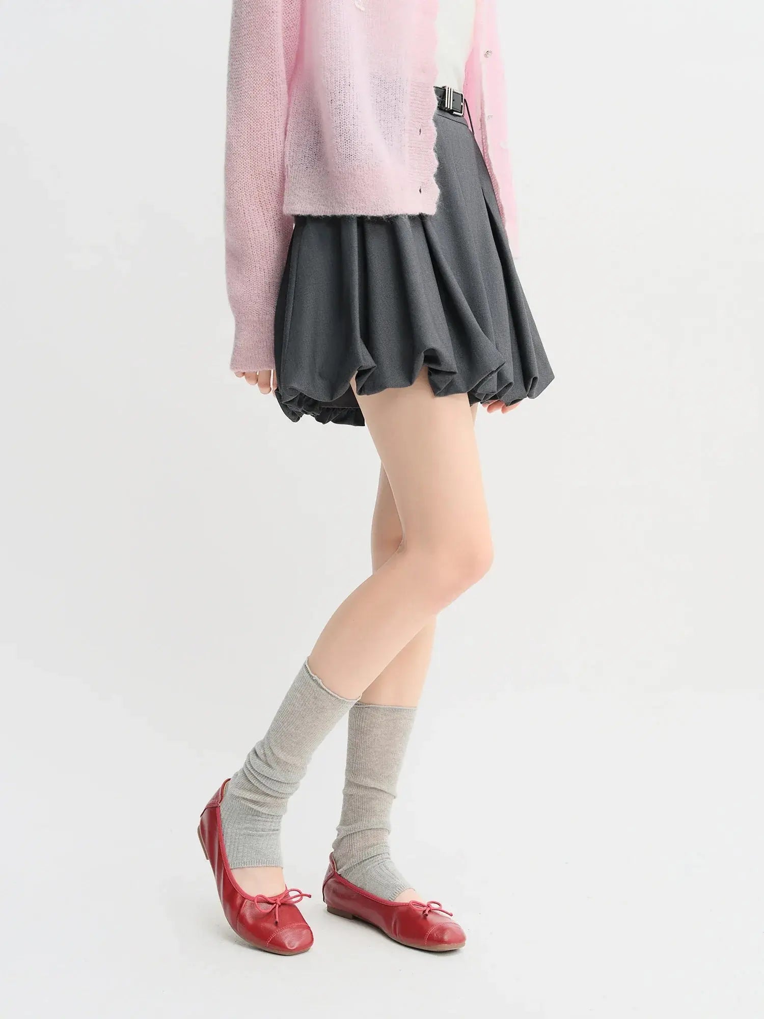 Cozy Chic Plus Size Gray Skirt for Autumn Fashion