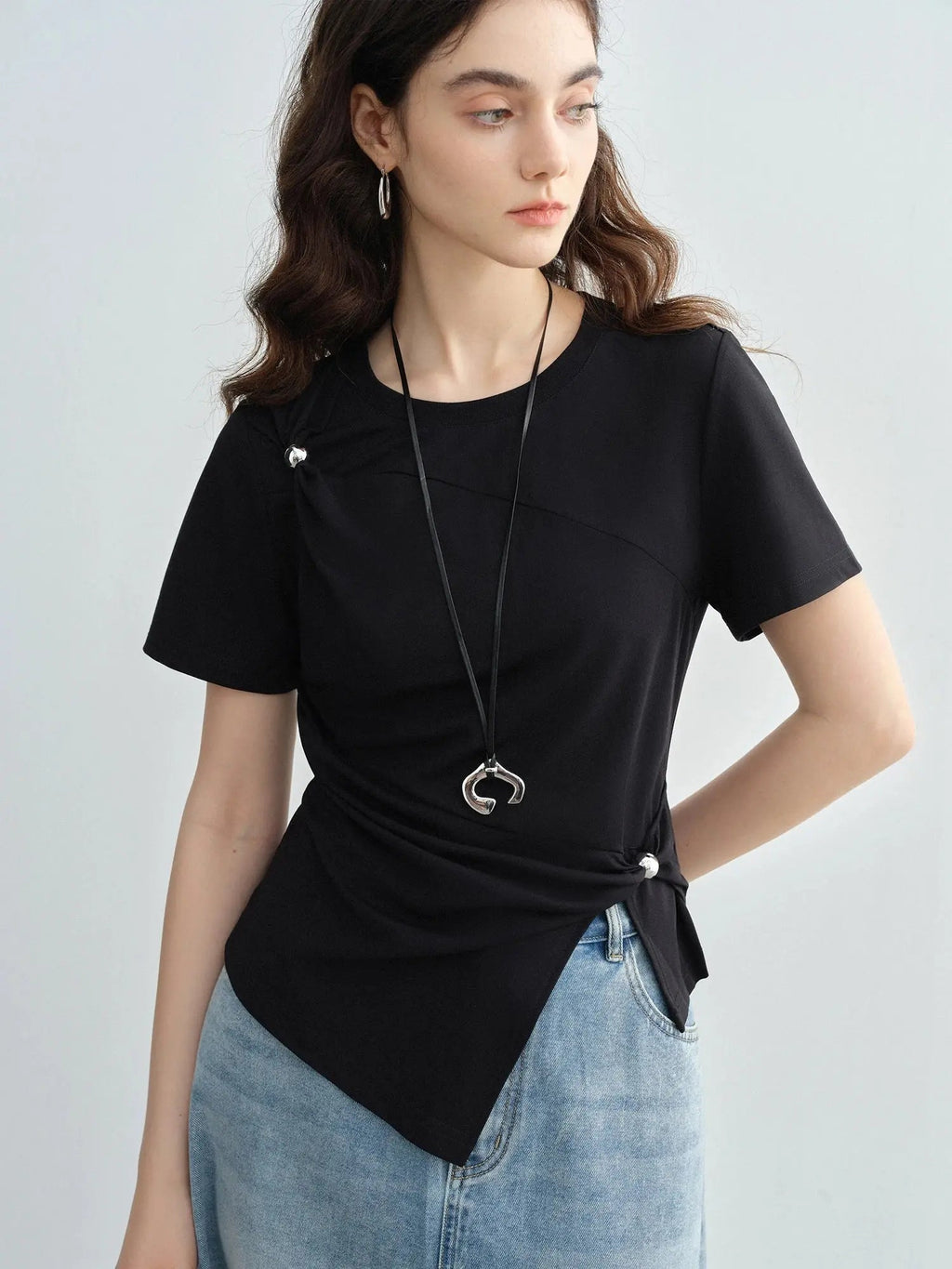 Chic Minimalist Short-Sleeve Top