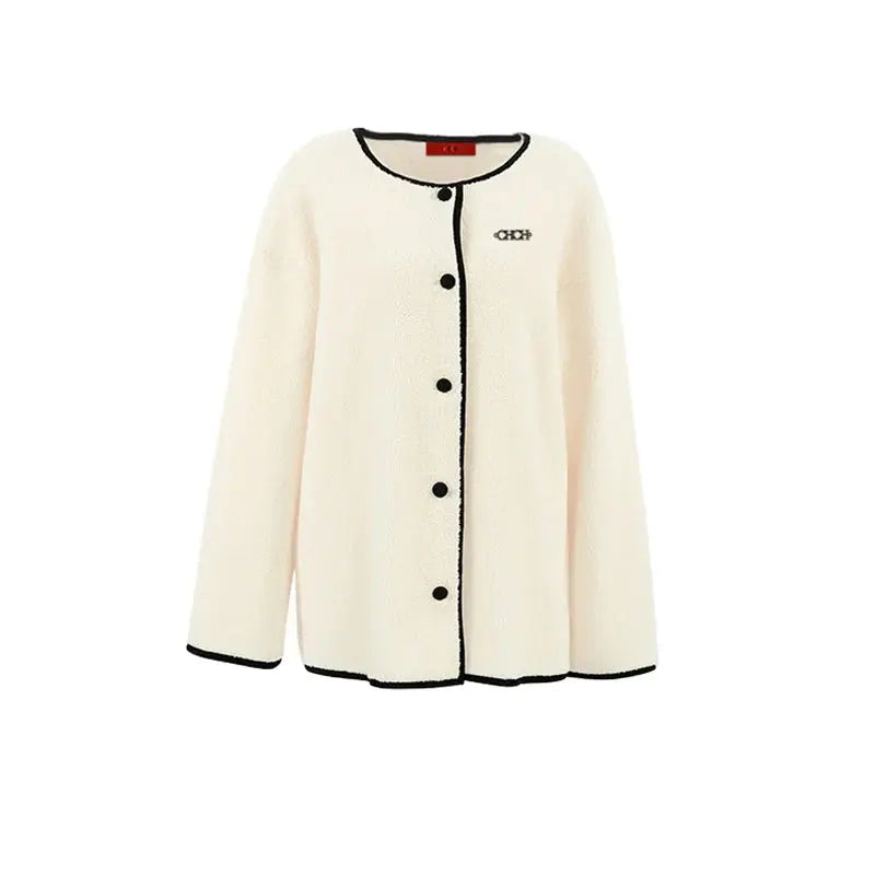 Women's Solid Fleece Panel Winter Coat