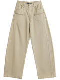 Split Wide Leg Jeans Loose Casual Denim Workwear