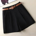 Structured Cotton Shorts: Straight-Leg Style with Belt