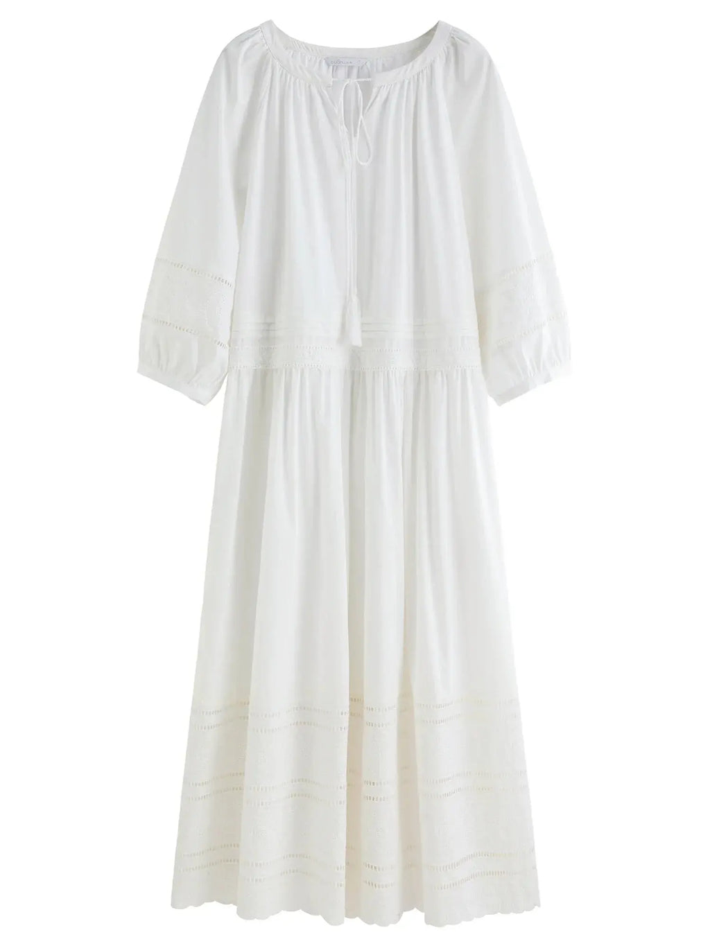 Relaxed Fit French-Inspired Lace Panel Dress