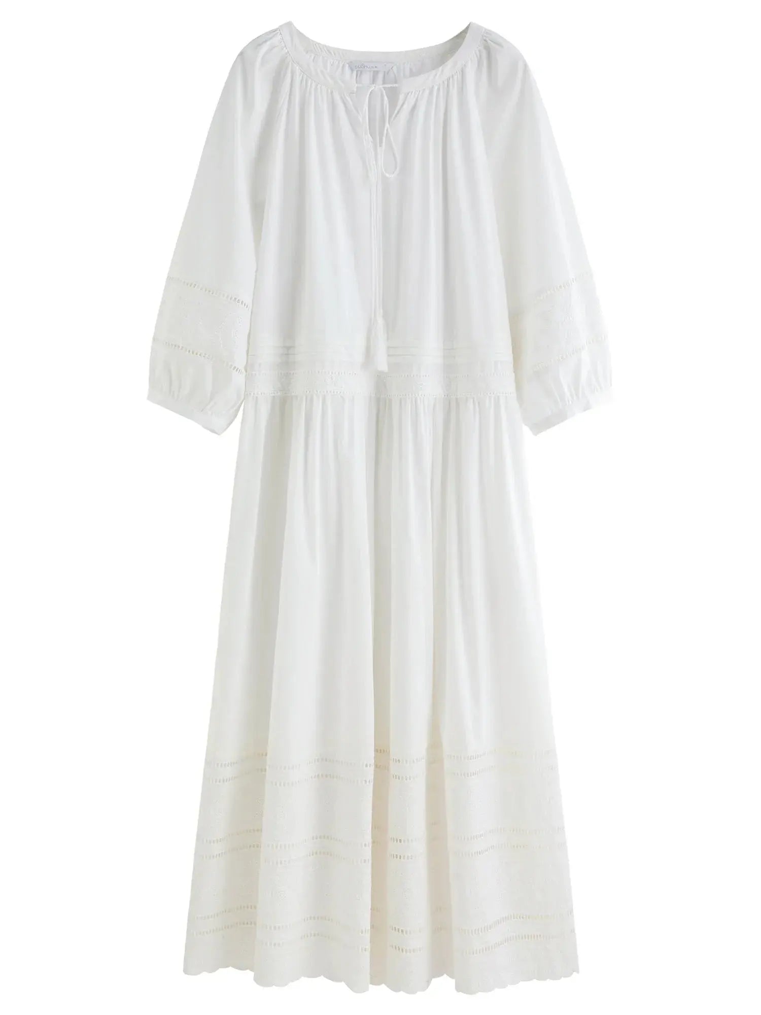 Relaxed Fit French-Inspired Lace Panel Dress