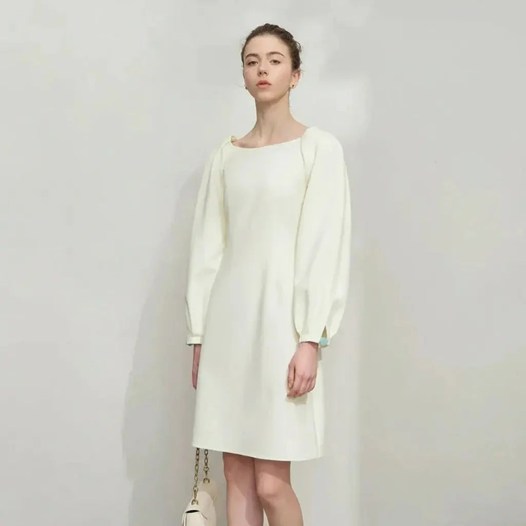 Minimalist Autumn Round Neck Dress
