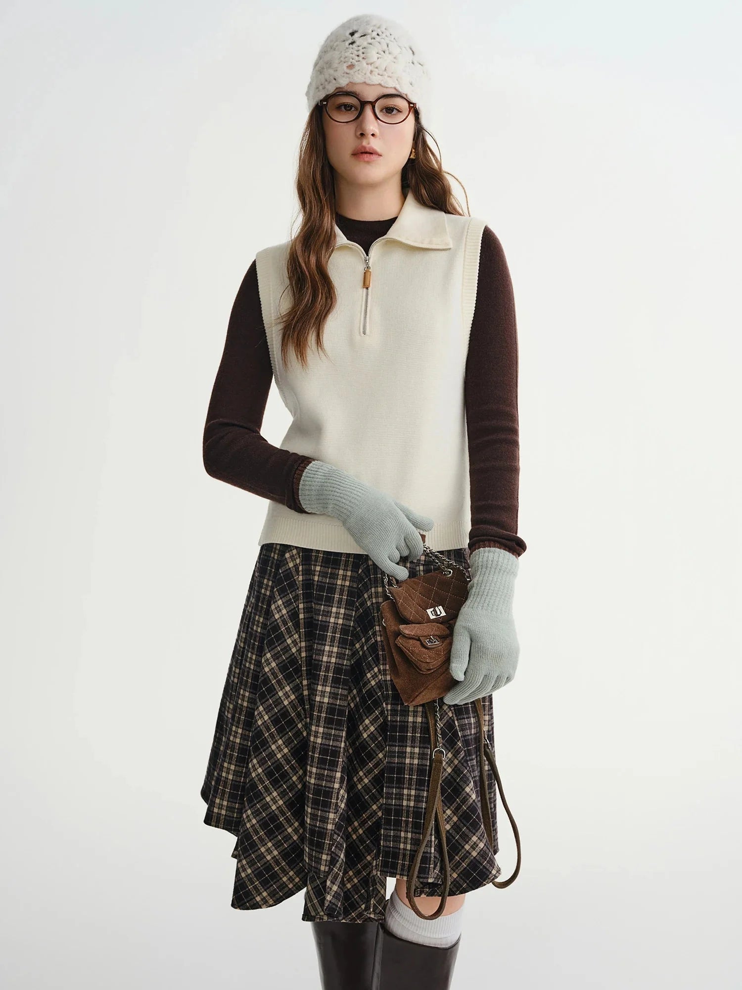 Lapel Knit Vest Chic Button-Up Spring Waistcoat