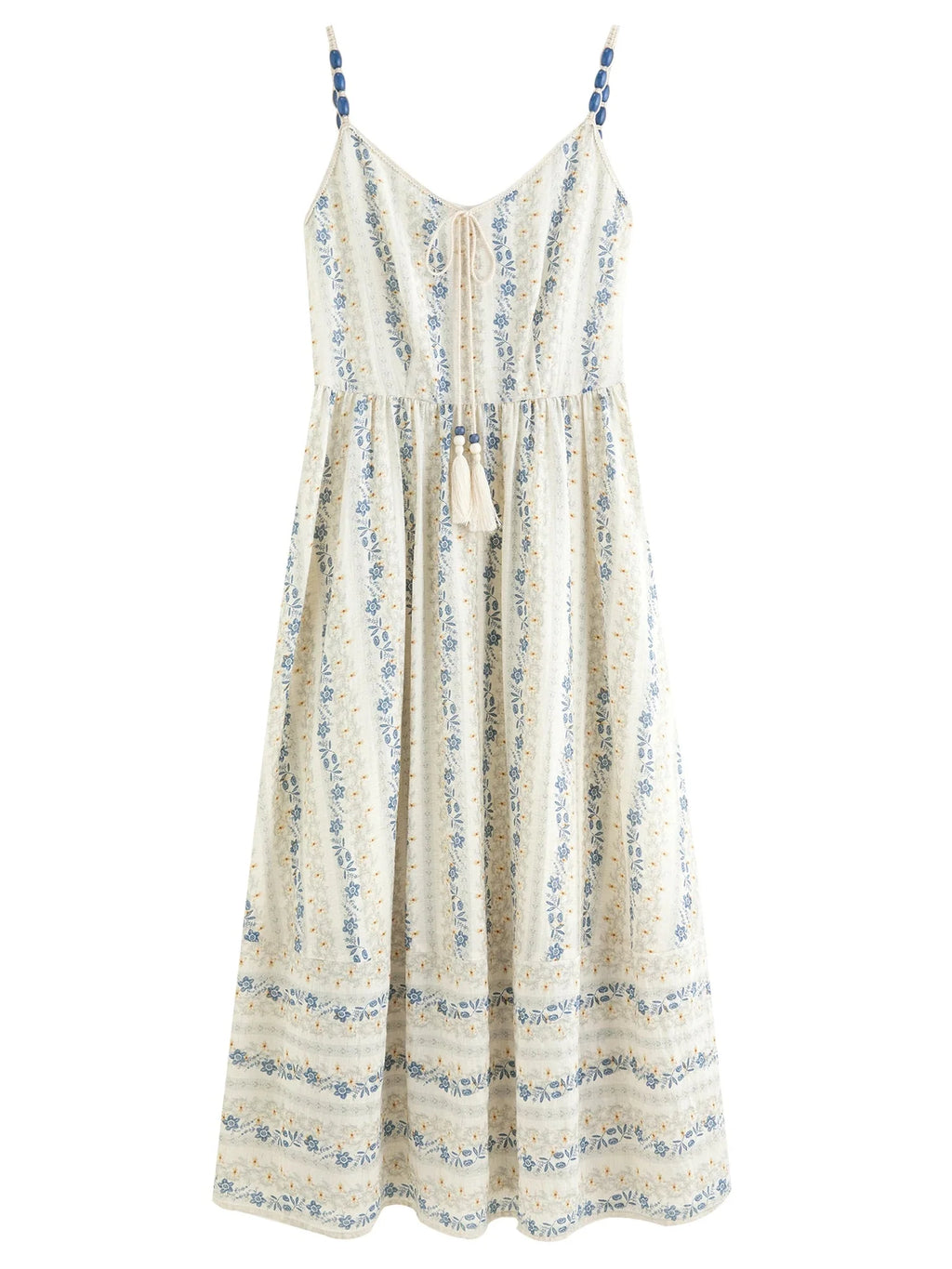 Textured Bead Sundress Fluid Tassel Resort Wear