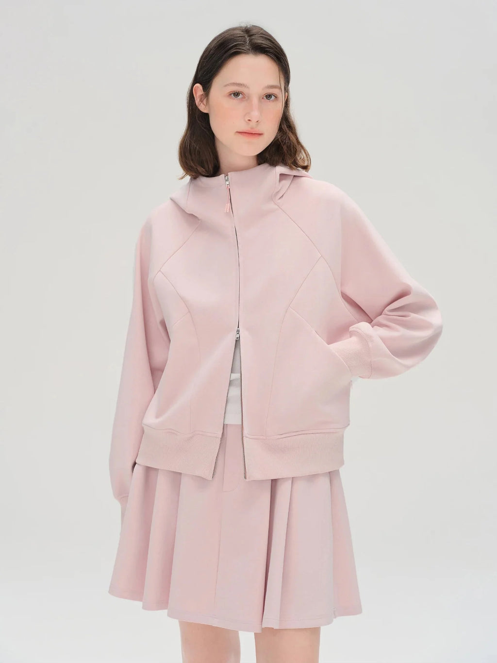 Women's Plus Size Strawberry Milk Hoodie & Skirt Set