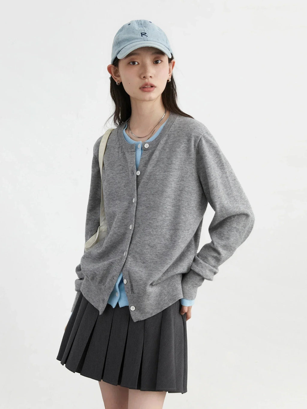 O-Neck Knit Cardigan Loose Single-Breasted Sweater