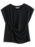Cinched Waist Short Sleeve T-Shirt