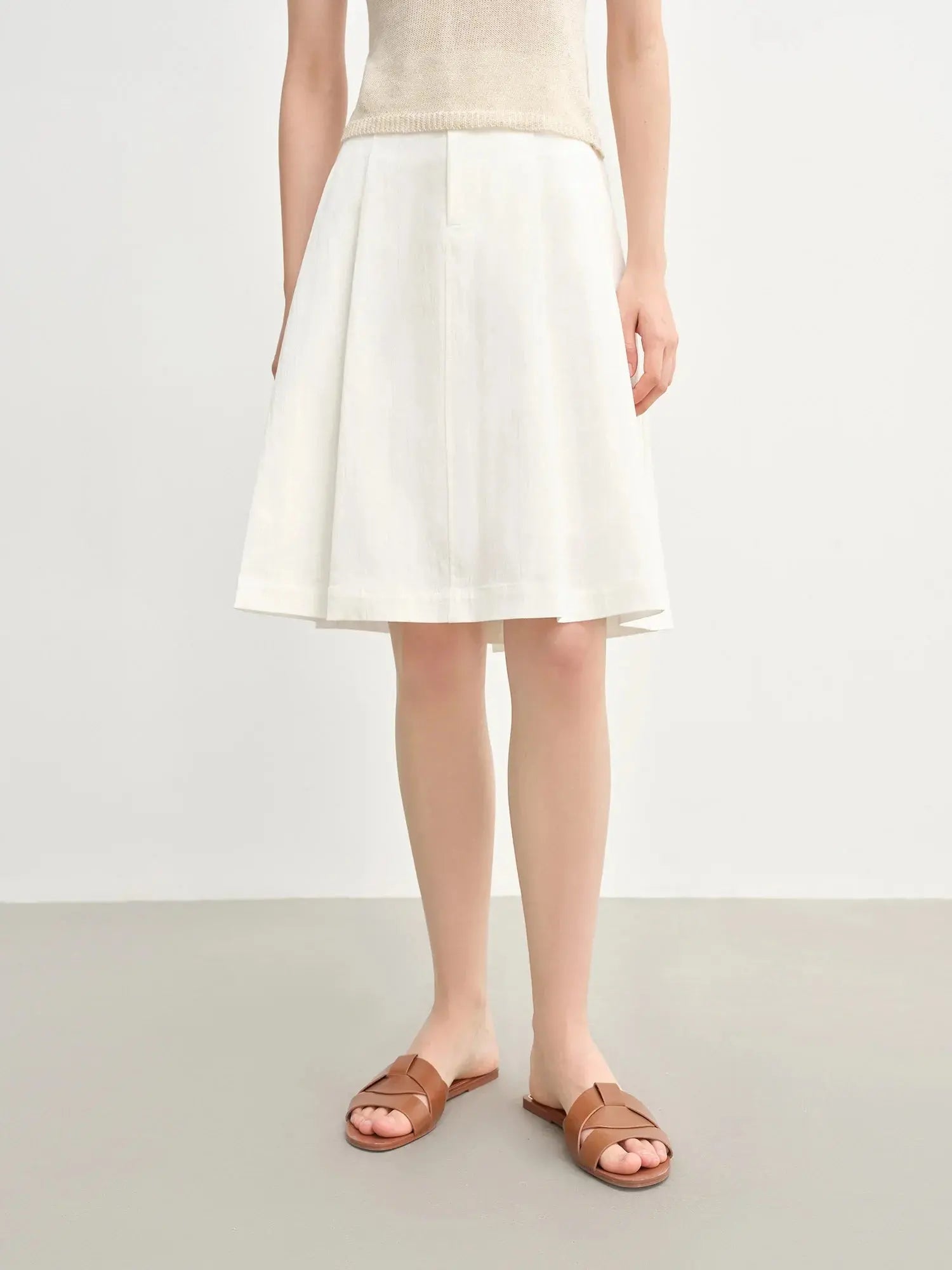 Chic French Style Pleated Mini Skirt