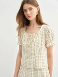 Women's Bubble Knit Top and Skirt Set