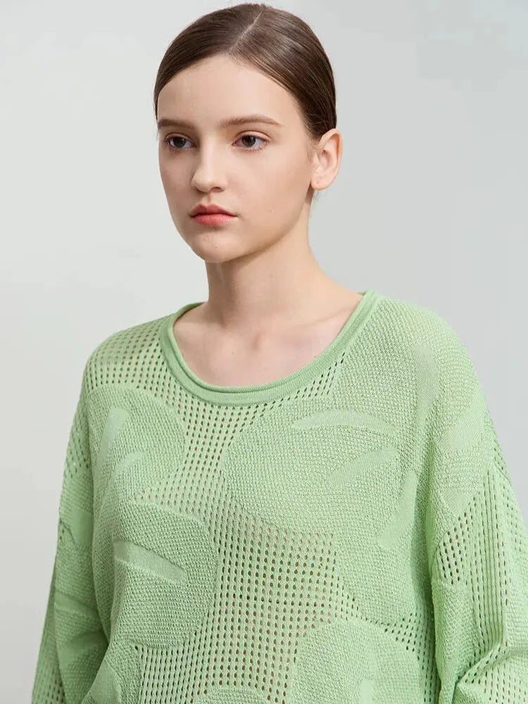 Minimalist Loose Hollow Knit Sweater