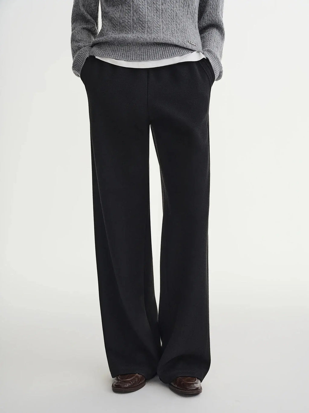Plus Size Relaxed Wide-Leg Elastic Pants