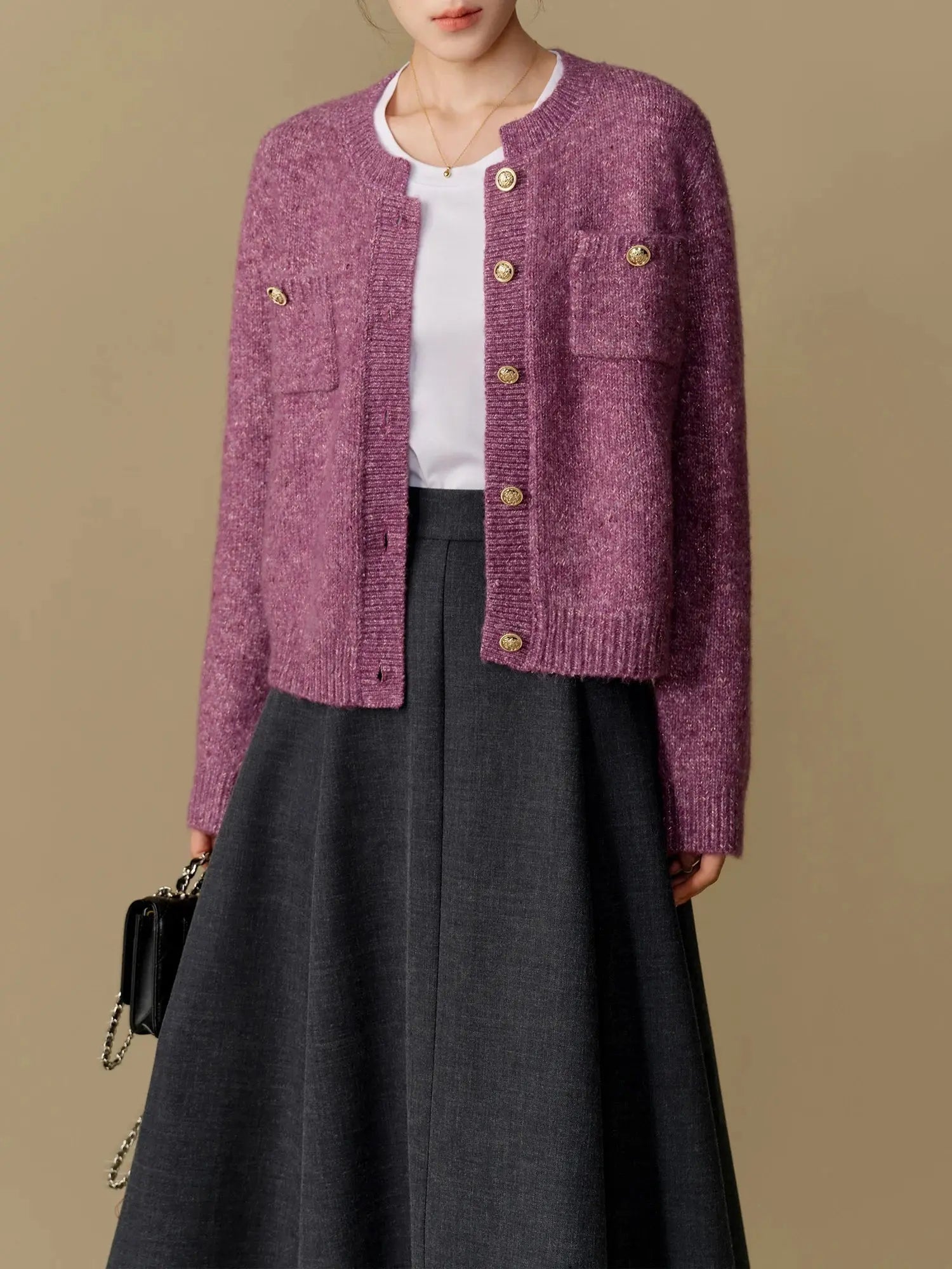 Chic Winter Knitted Cardigan Sweater Jacket for Women