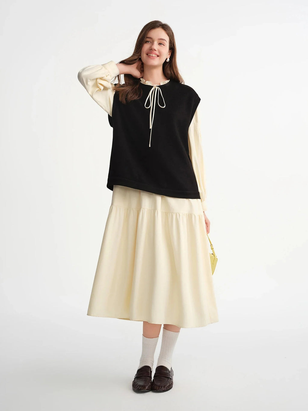 Plus Size Women’s Winter Set: Layered Skirt & Vest