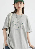 Women’s Embroidered Letter T-Shirt Loose Summer Top