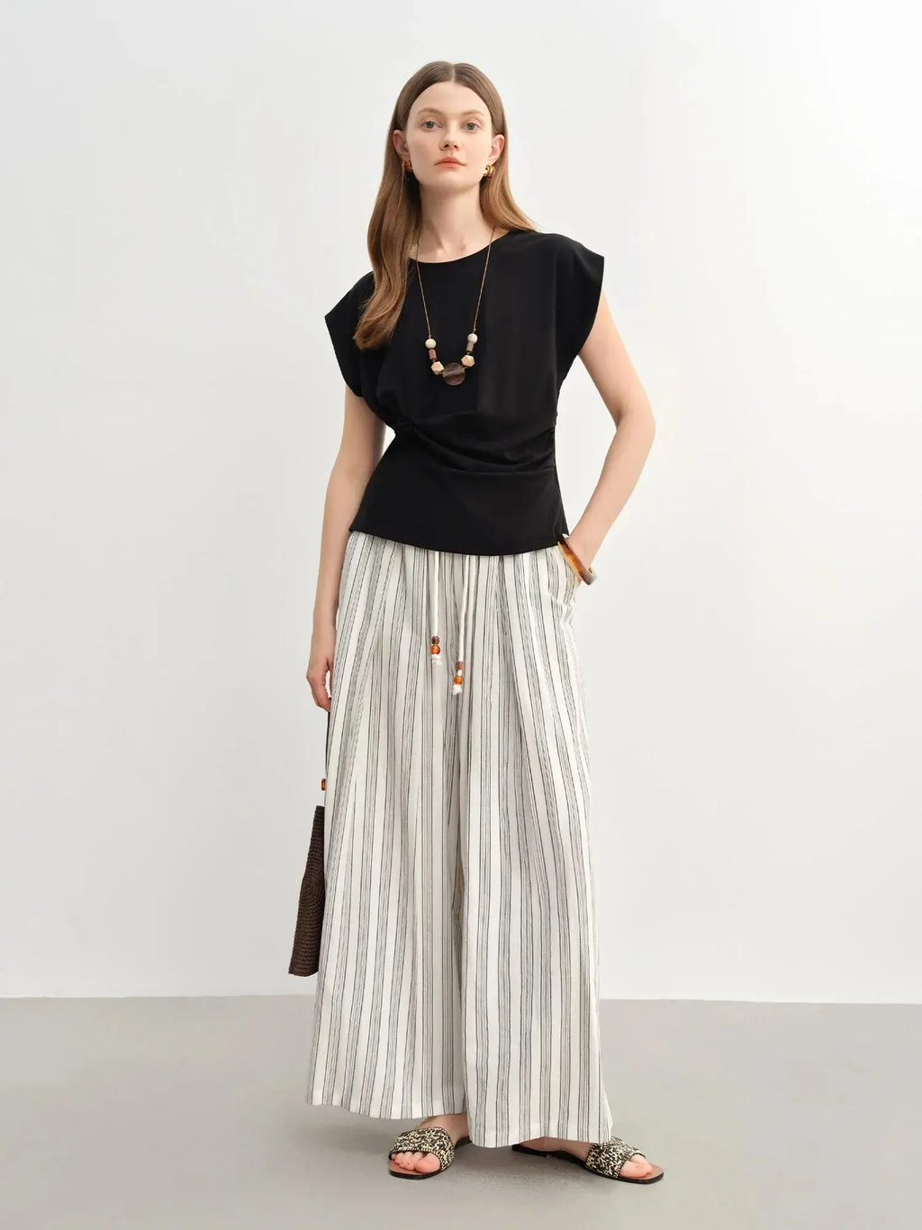 Cinched Waist Short Sleeve T-Shirt