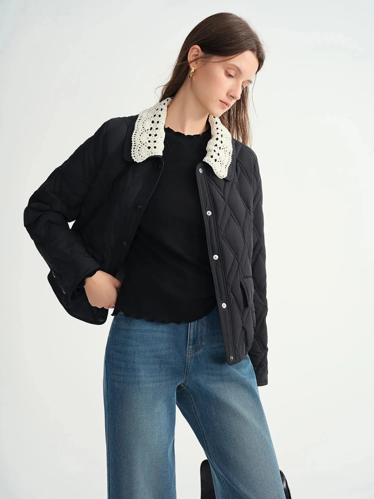 Chic & Cozy Plus Size Cream Quilted Puffer