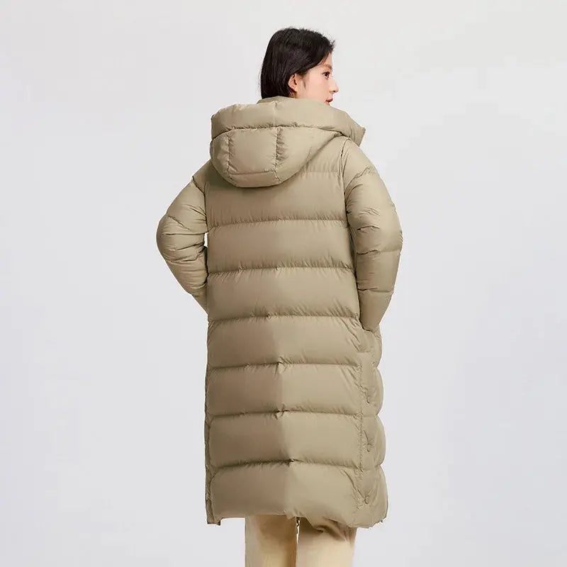 Women’s Long Hooded Goose Down Jacket