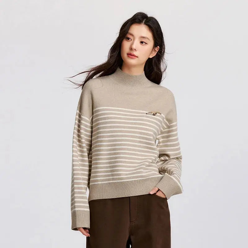 Women's Loose Half Turtleneck Sweater