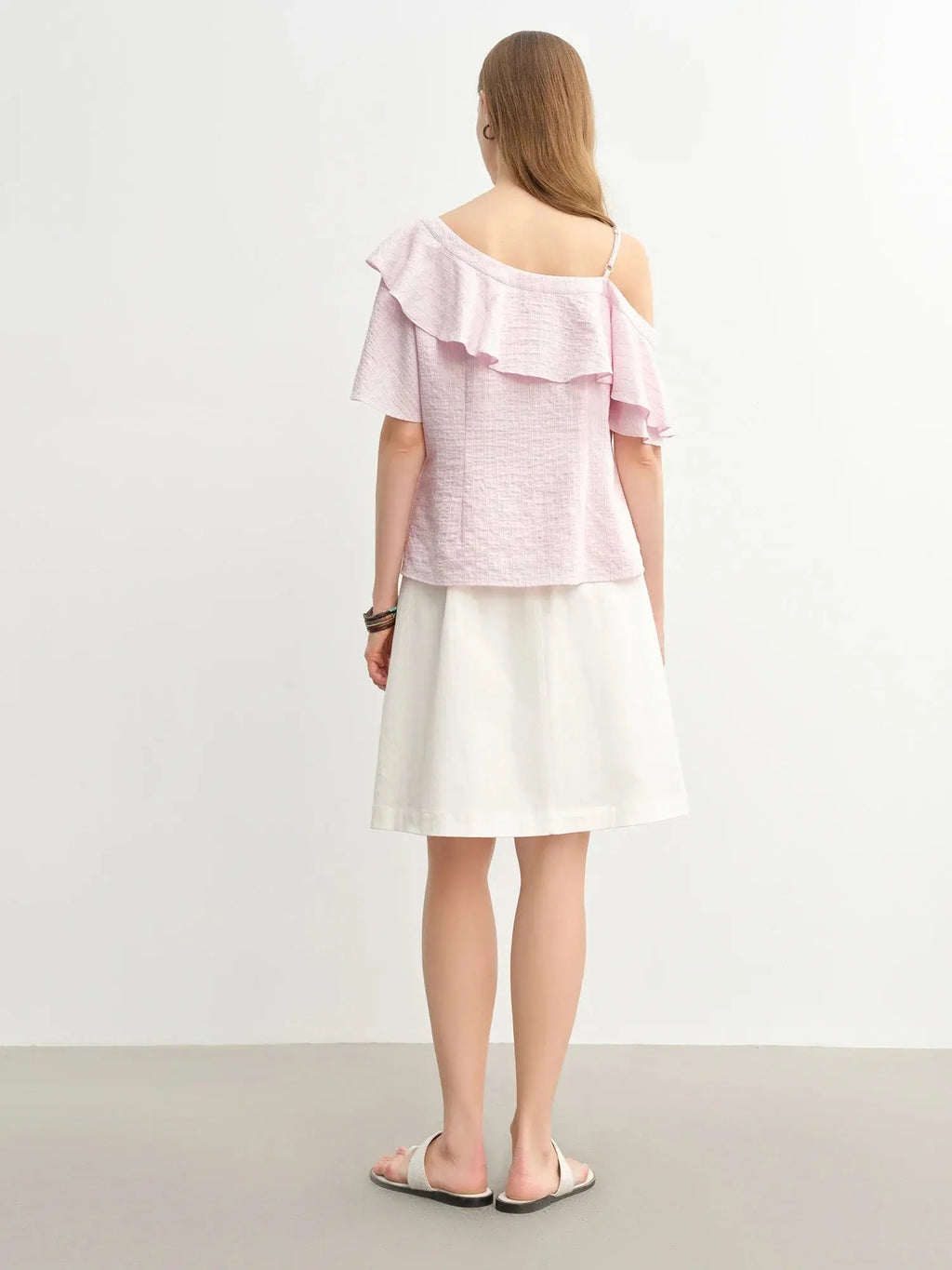 Summer Breeze Plus Size Off-Shoulder Top with Asymmetric Ruffles
