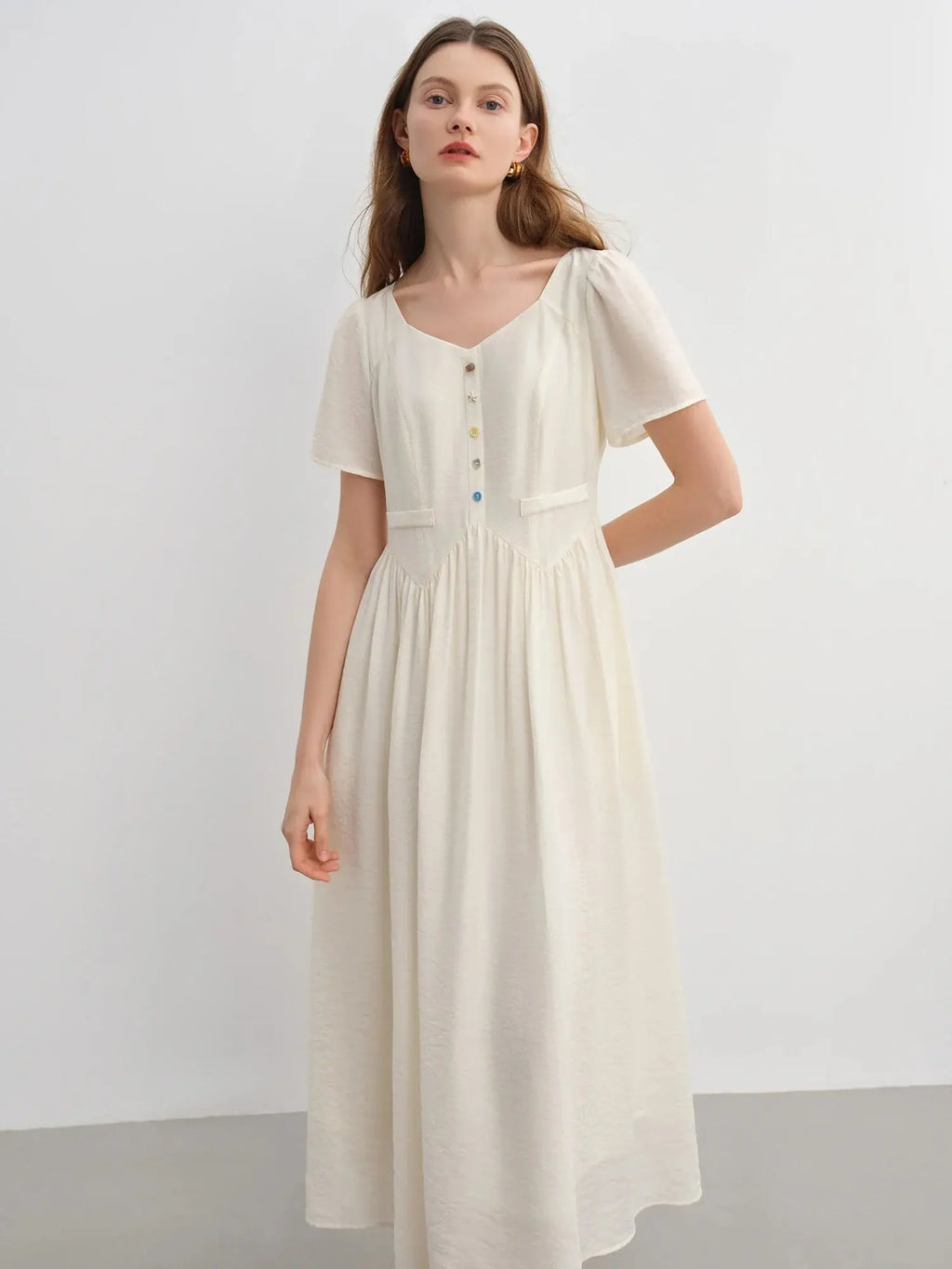 Vibrant Button-Down Style in White Sand & Sea Salt