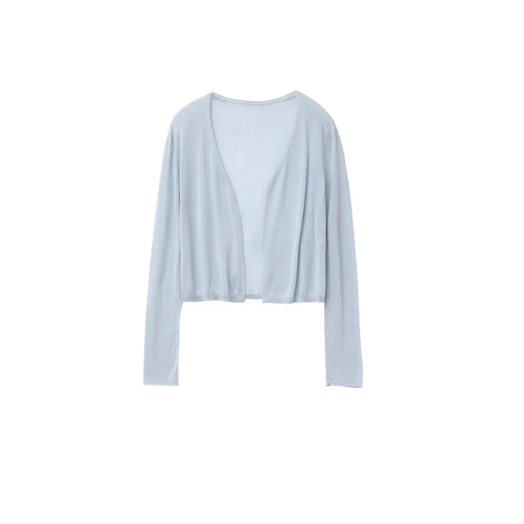 Blue Lyocell Sunscreen Cardigan & Tank Top Set