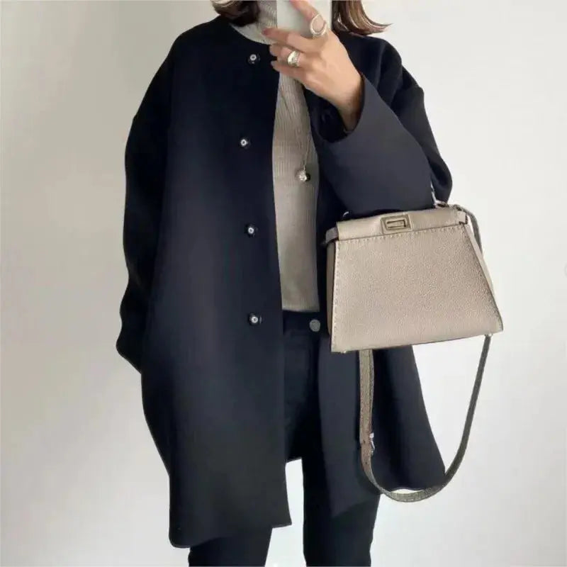 Elegant Wool Blend Mid-Length Coat