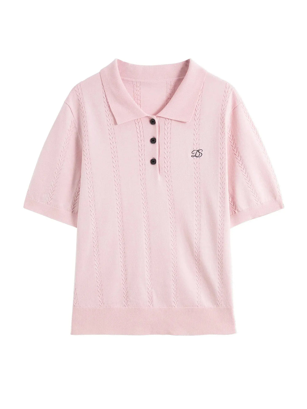 Plus Size Summer Lyocell Knit Polo Neck