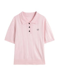 Plus Size Summer Lyocell Knit Polo Neck
