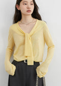 Lace-Up Sweater Loose Casual Knitted Jumper