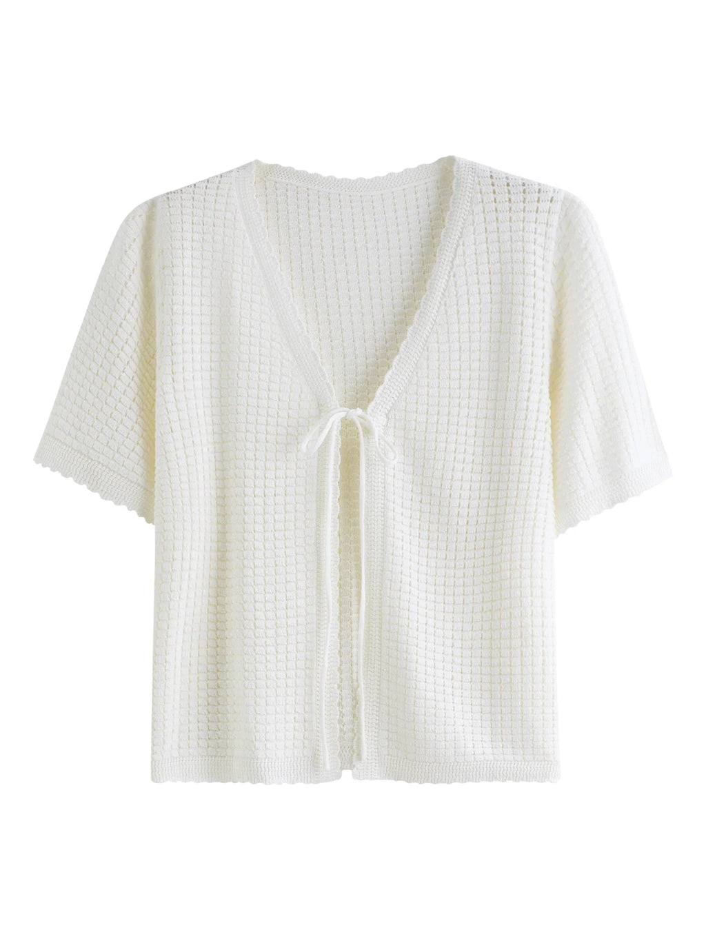 Textured Mesh Cardigan Relaxed Resort to Office Fit