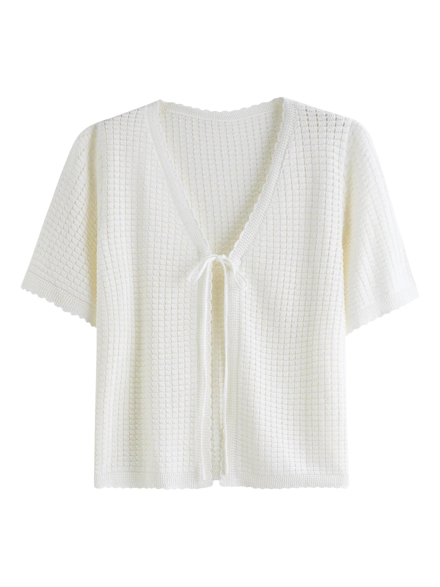 Textured Mesh Cardigan Relaxed Resort to Office Fit