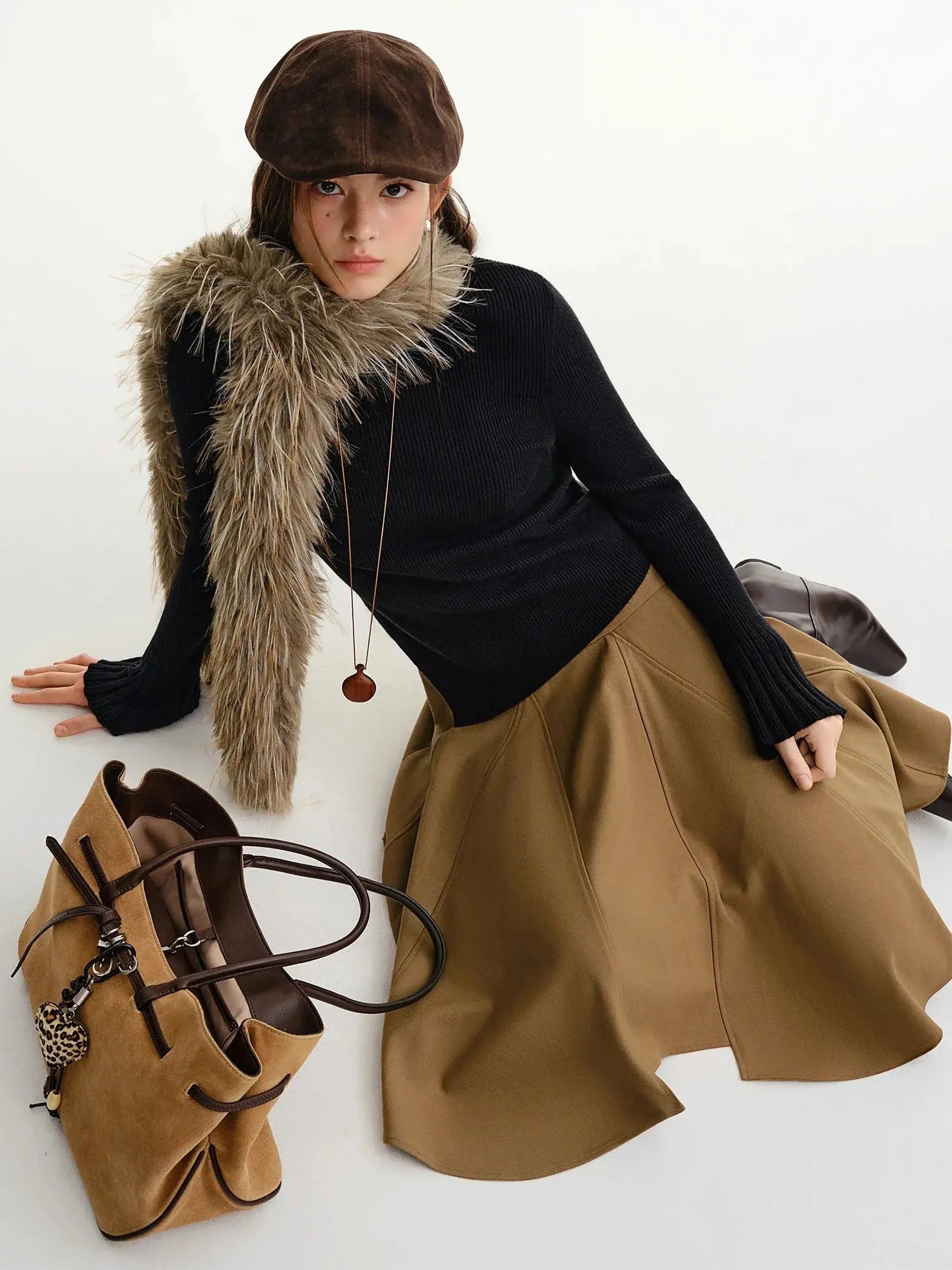 Women's Relaxed Fit Asymmetric Hem Winter Sweater