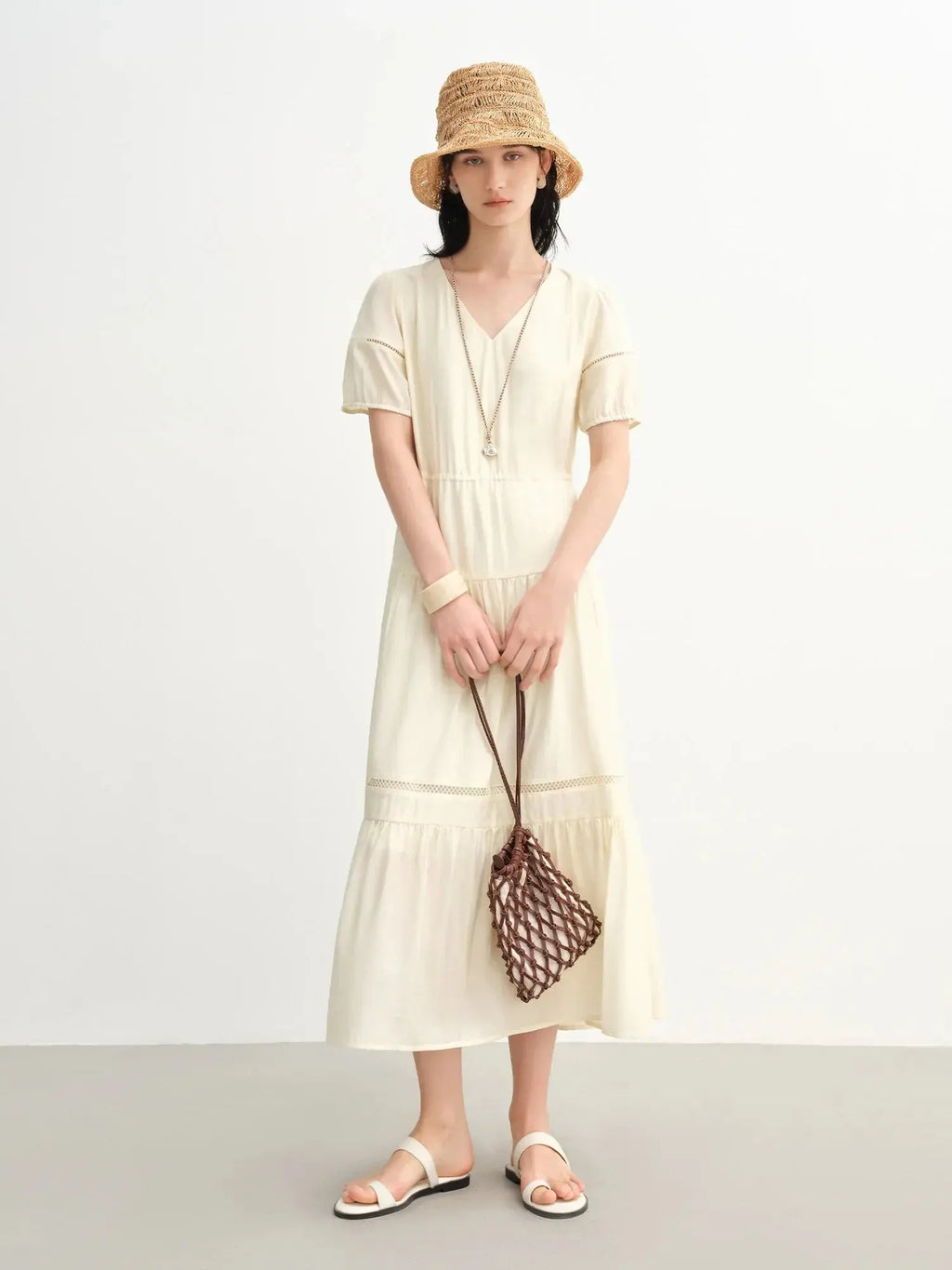 Breathable Linen Tiered Dress for a Flattering Curve