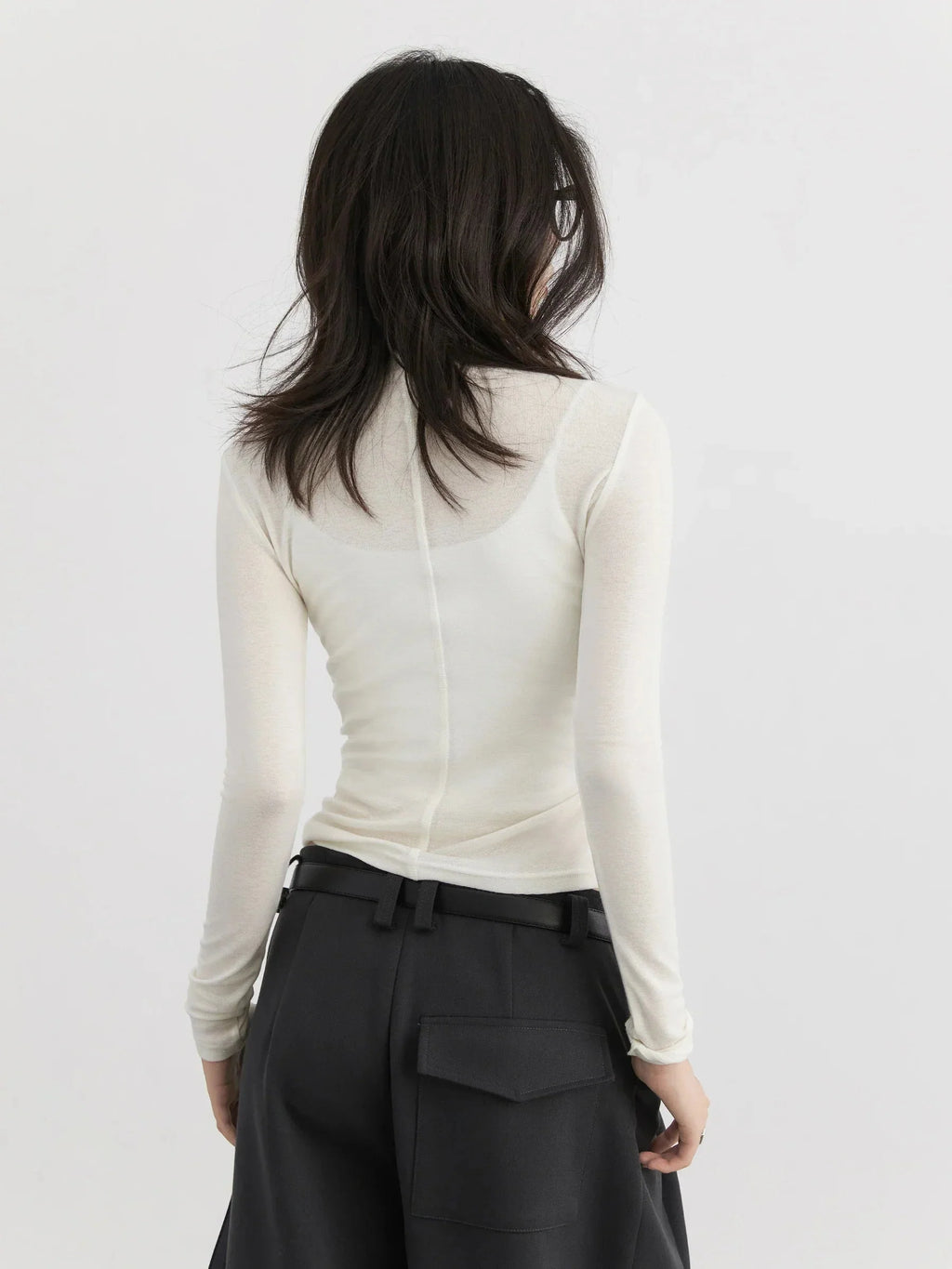 Slim Fit Knitted T-Shirt Basic Spring/Autumn Tee