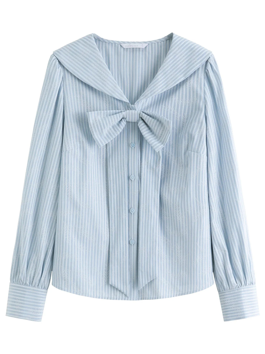 Plus Size Navy Striped Shirt Dress with Bow Autumn Style