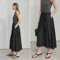 Casual Gray Splicing Slim Long Dress