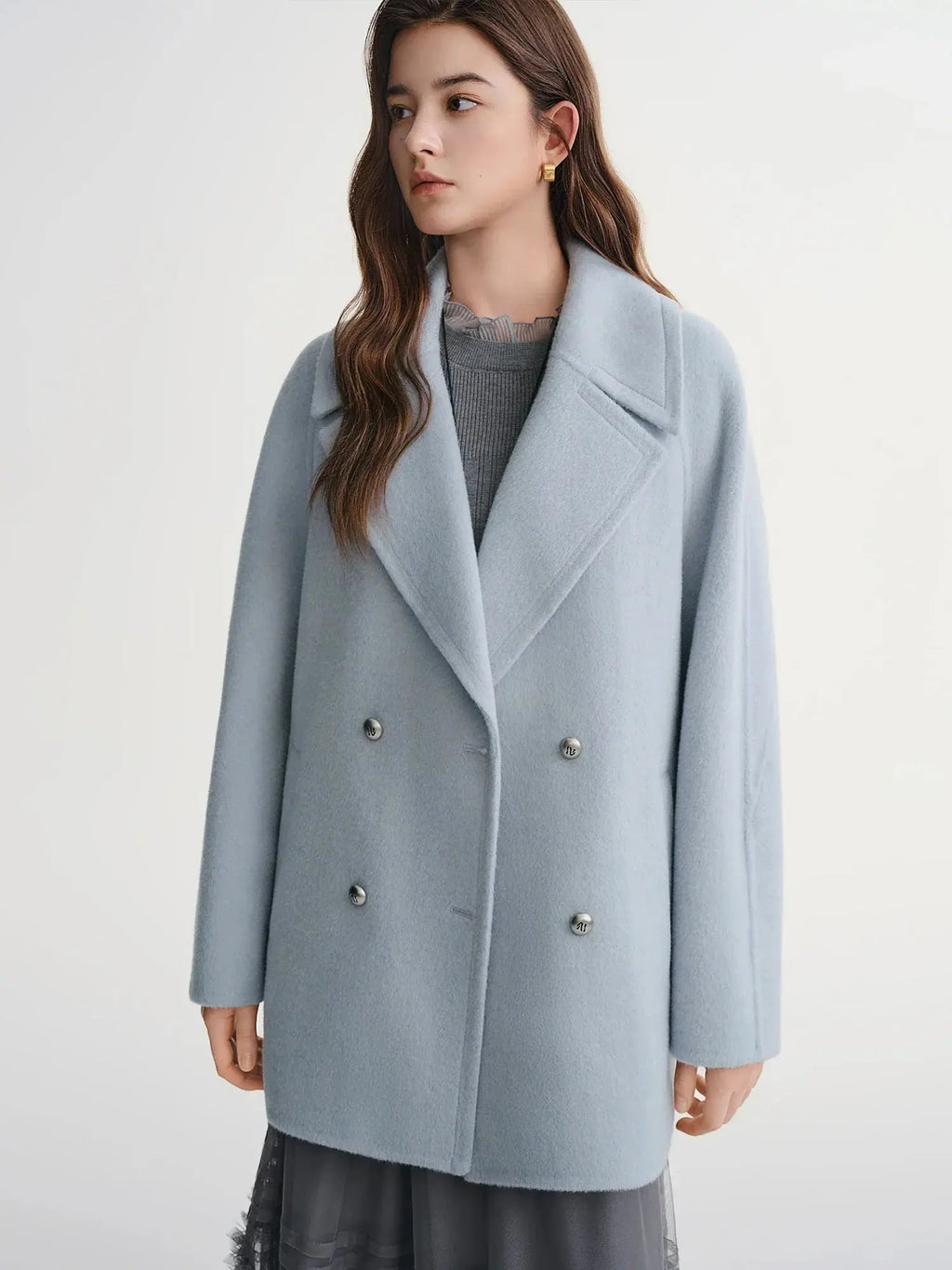 New Plus Size Wool Blend Short Coat for Women