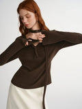 Plus Size Retro Brown Twist T-Shirt