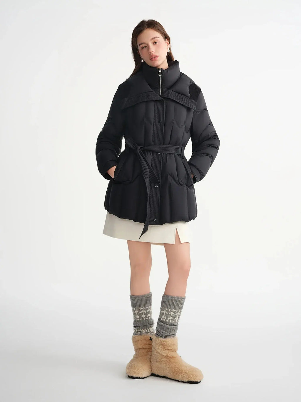 Plus Size Quilted Splicing Short Winter Jacket