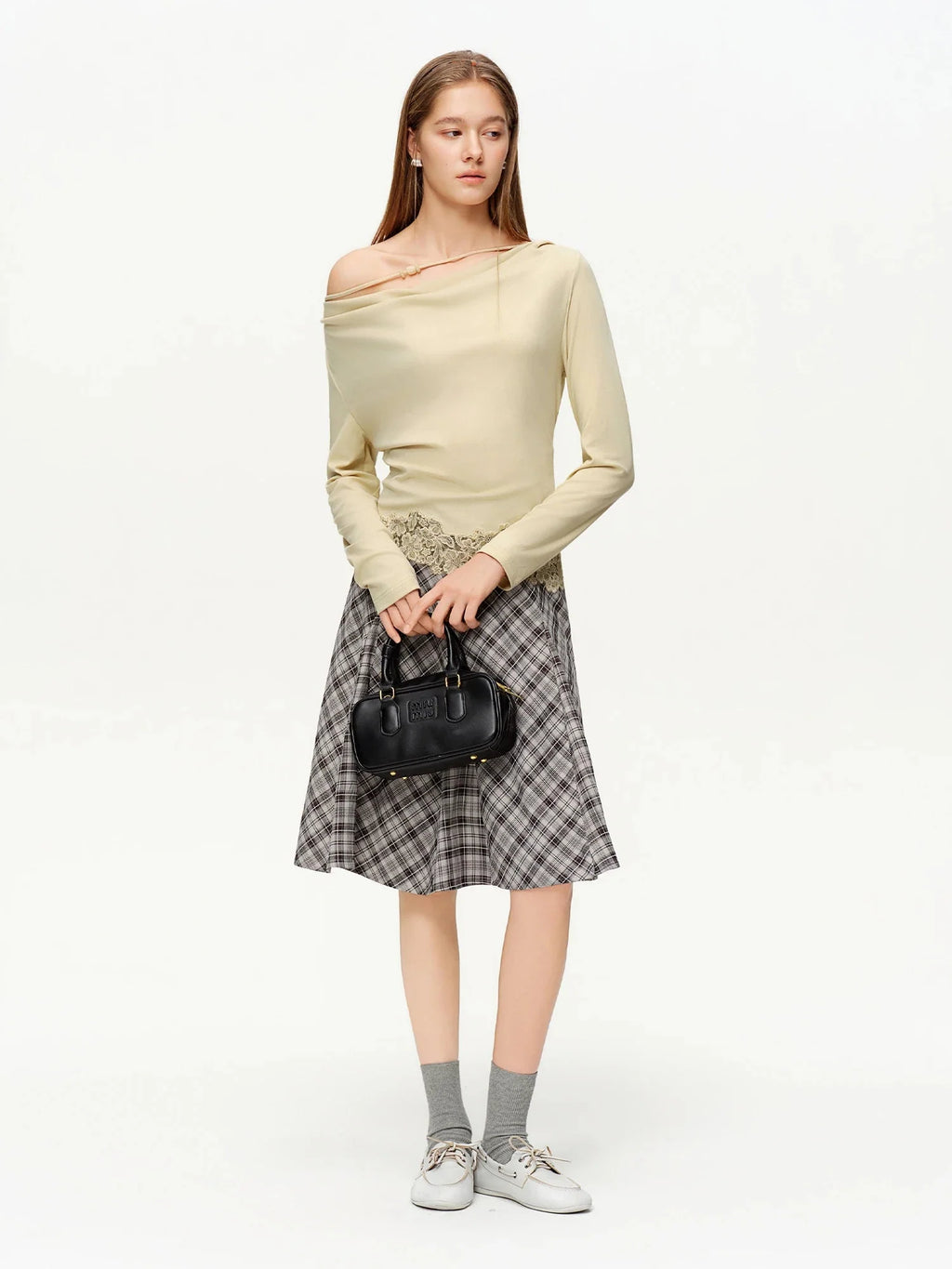 Elegant Lace Patchwork T-Shirt Slim Spring Commuter Top