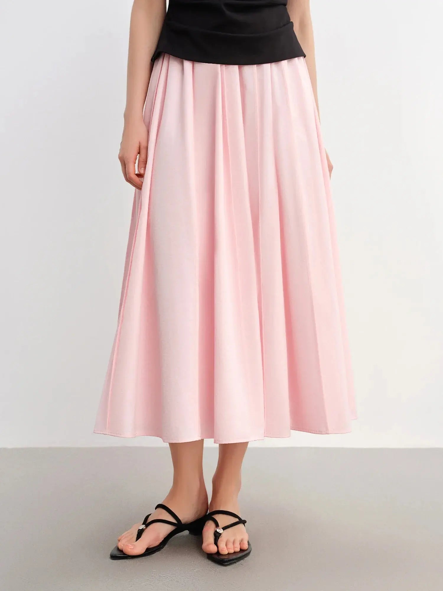 Long Pleated Slimming Skirt - Plus Size